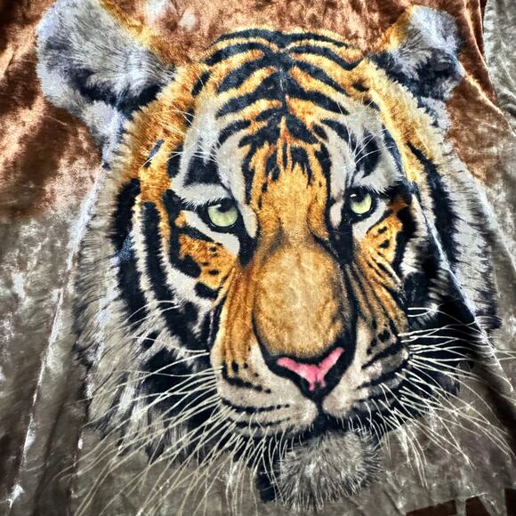 Womans Medium Velvet Tiger Shirt Medium Velour - Picture 4 of 12